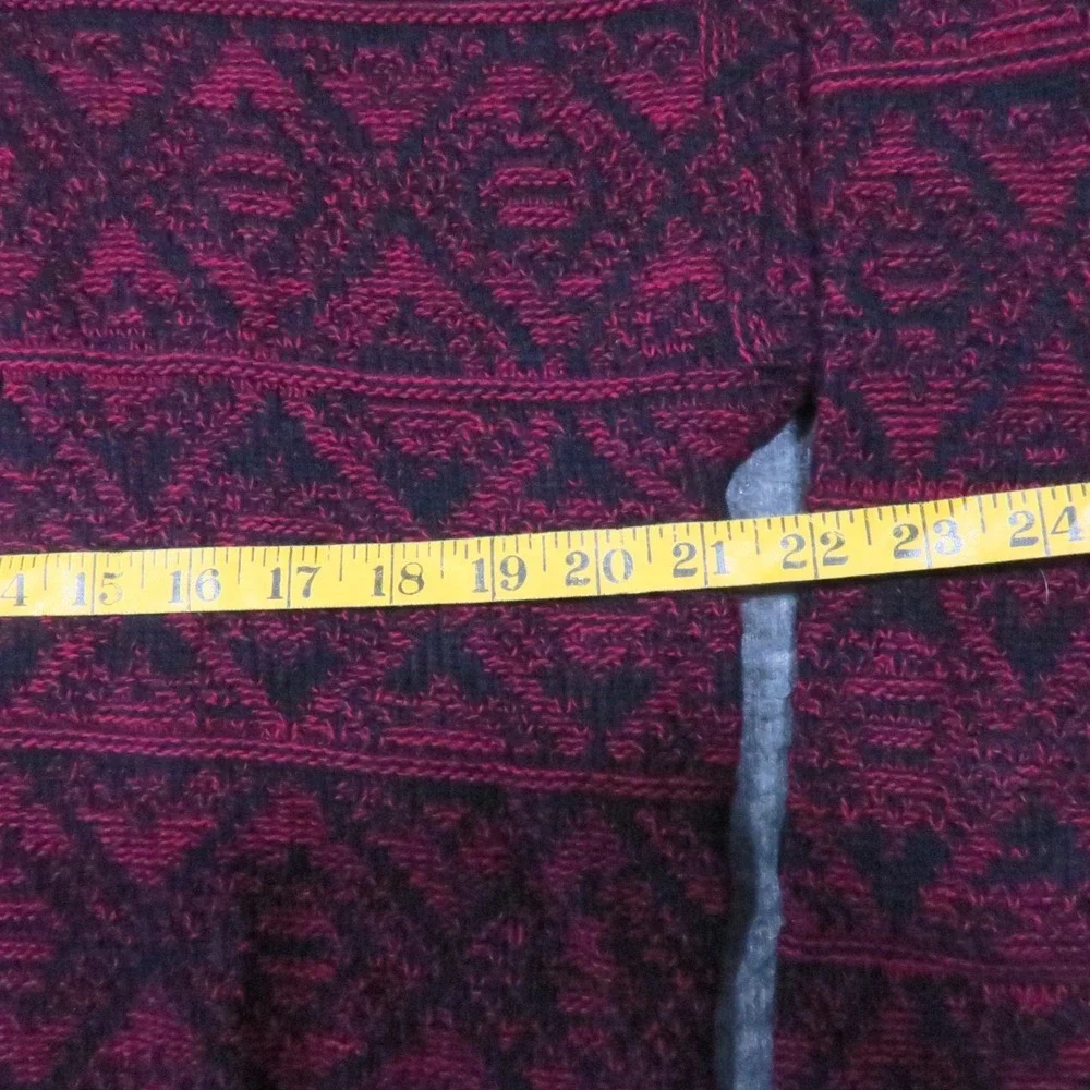 Atlantic Traders Sweater Mens L Red Black Geometric Knit Crewneck Vintage Cabin